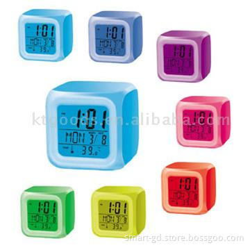Seven Color Change Calendar &amp; Clock